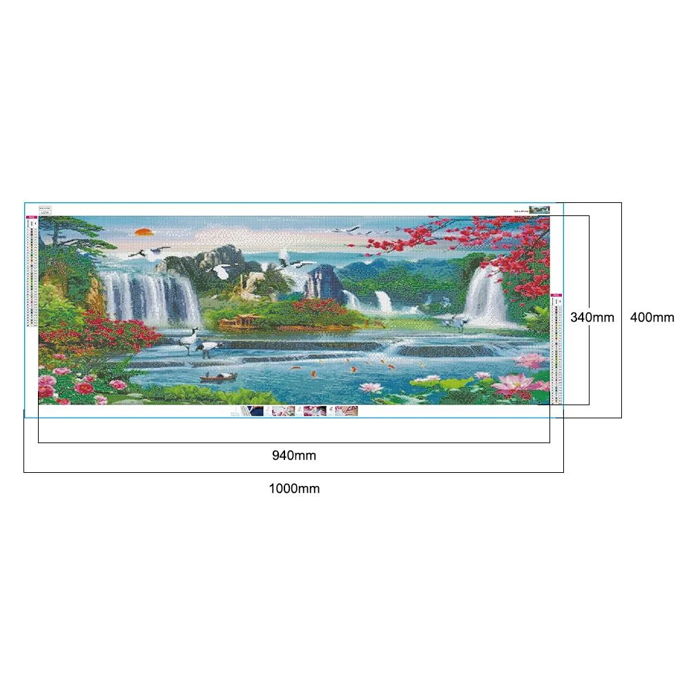 Diamond Painting - Full Round Drill - Waterfall Garden(100*40cm)