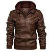 Mens Outdoor Cold-proof Motorcycle Leather Jacket by Inlyline