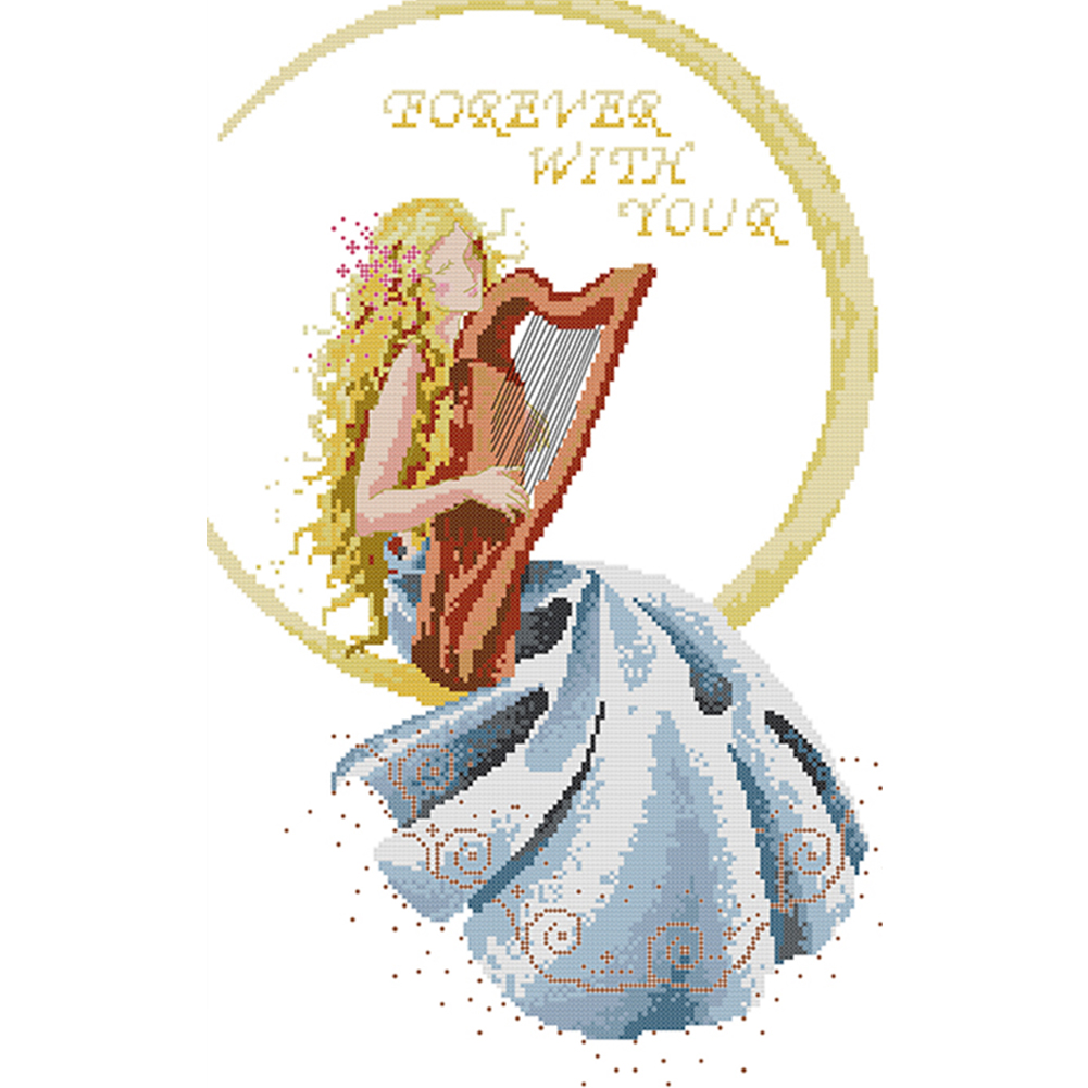 

Moon Beauty - 14CT Stamped Cross Stitch - 34*51CM, 501 Original