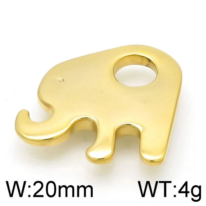 10 Pieces Stainless Steel Zircon 18K Gold Plated Animal