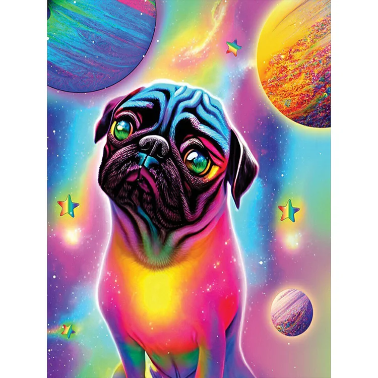 5D Rhinestone Color Pug Dog Diamond Painting DIY Cartoon Animals