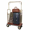 [US Local Warehouse] Hotel Luggage Cart 39Lx19Wx68H Inch Bellman Cart with 881lb Load Capacity 8-inch Silent Rubber Casters Carpet Deck Bumper Rails Hotel Service Trolley for Commercial Use Condos Resorts