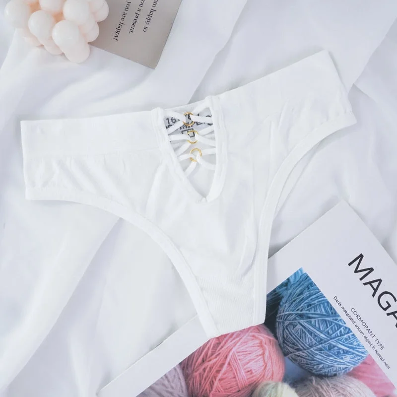 Cotton Women Hollow Out Thong Panties Underwear Seamless Sport Briefs Low Waist Female Solid Panty Comfort Lady Lingerie
