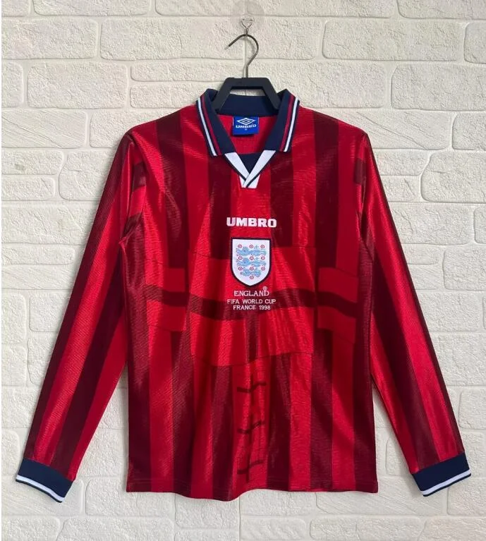 1998 England Away Retro Long Sleeve Shirt
