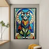 Cat Stained Glass-11CT Stamped Cross Stitch 40*60cm(Big Size)