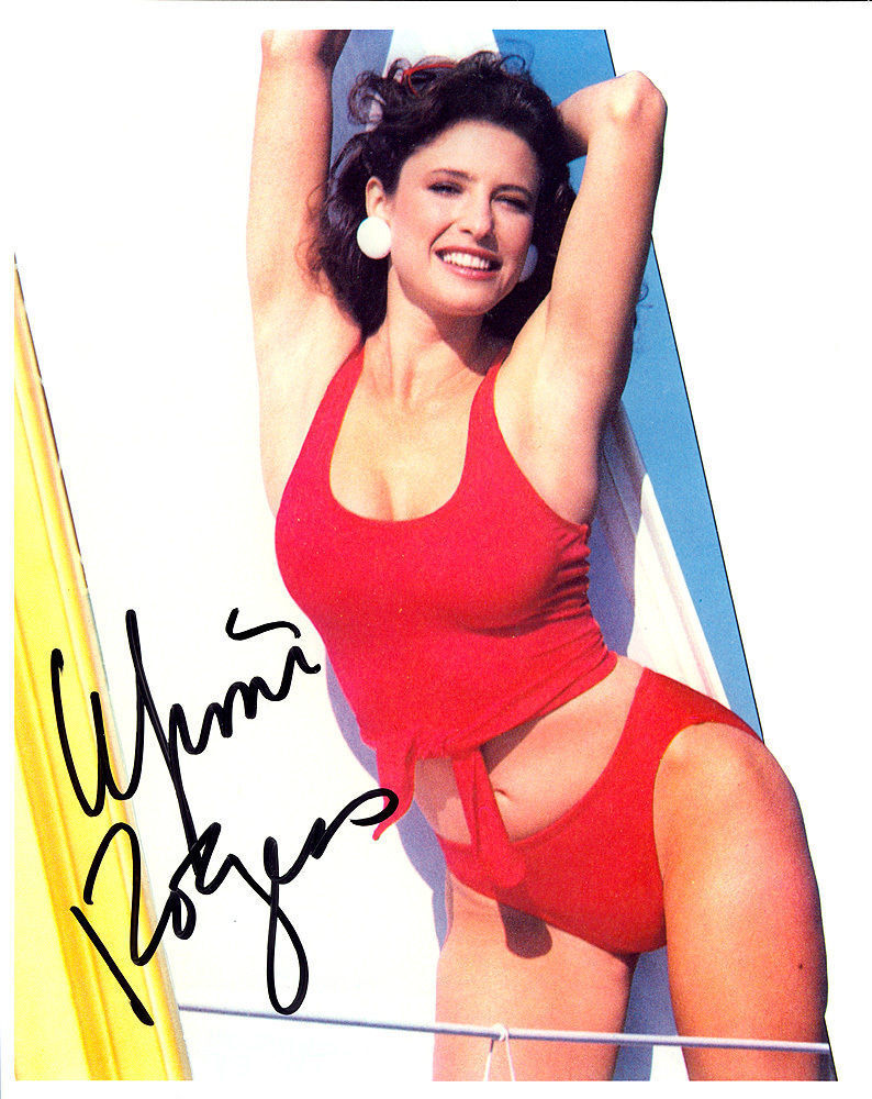 MIMI ROGERS, ACTRESS PLAYBOY AUTOGRAPHED SIGNED 8X10 Photo Poster painting IN RED WITH COA