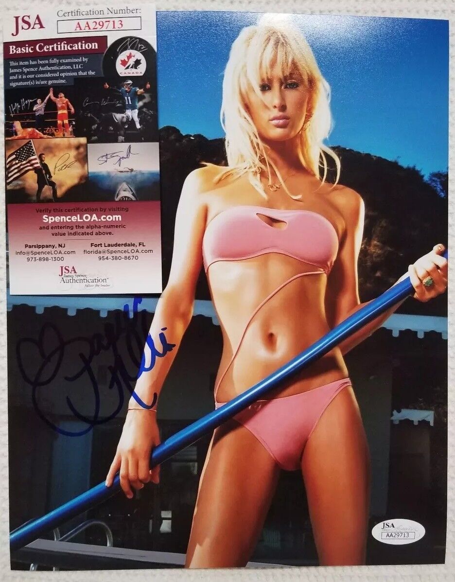 PARIS HILTON Signed Autographed SEXY MODEL & ACTRESS 8x10 Photo Poster painting. JSA