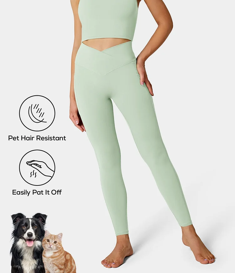 High-rise Crossover Waist Four-way Stretch Legging Pet Hair Resistant 4way  Stretch Buttery Soft Ultra Soft Legging Butter Soft 