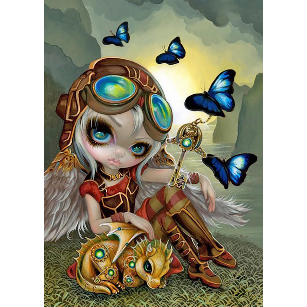

Big Eyed Doll - 11CT Stamped Cross Stitch - 40*50CM, 501 Original