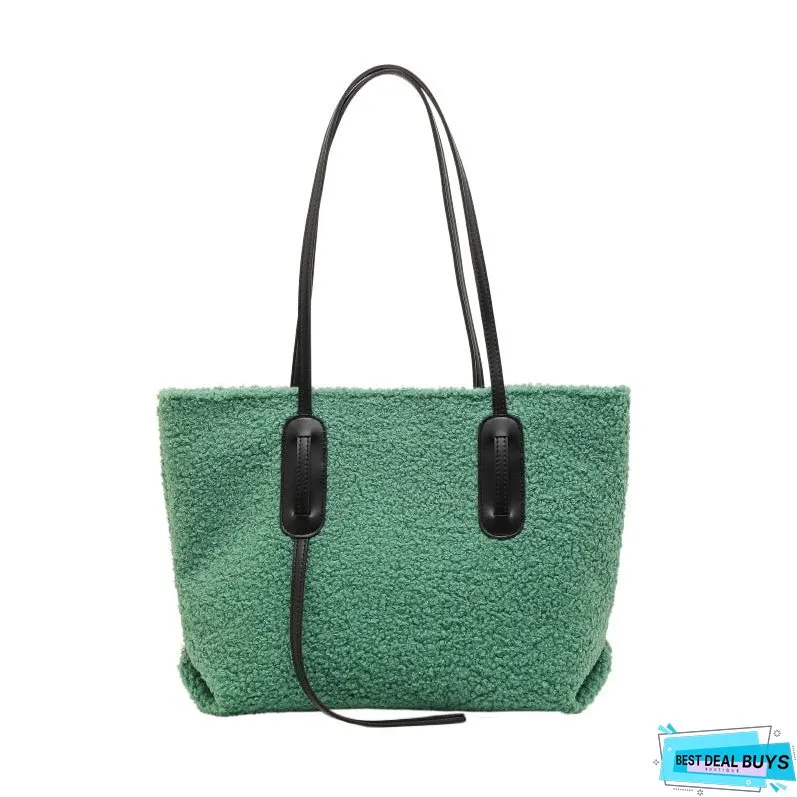 Top Handle Plush Tote Bag