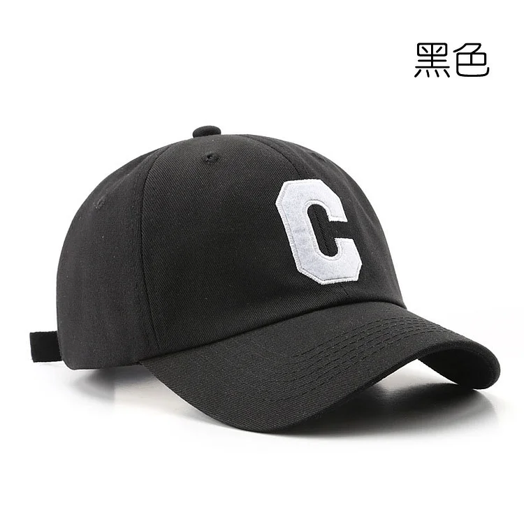 SimpleBaseball Hat Mens Spring and SummerCap Female Letter C Autumn Sunscreen Visor Hat Show Face Small