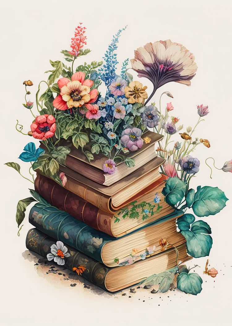 Fantasy Book Flower Landscape - Full Round 40*50CM