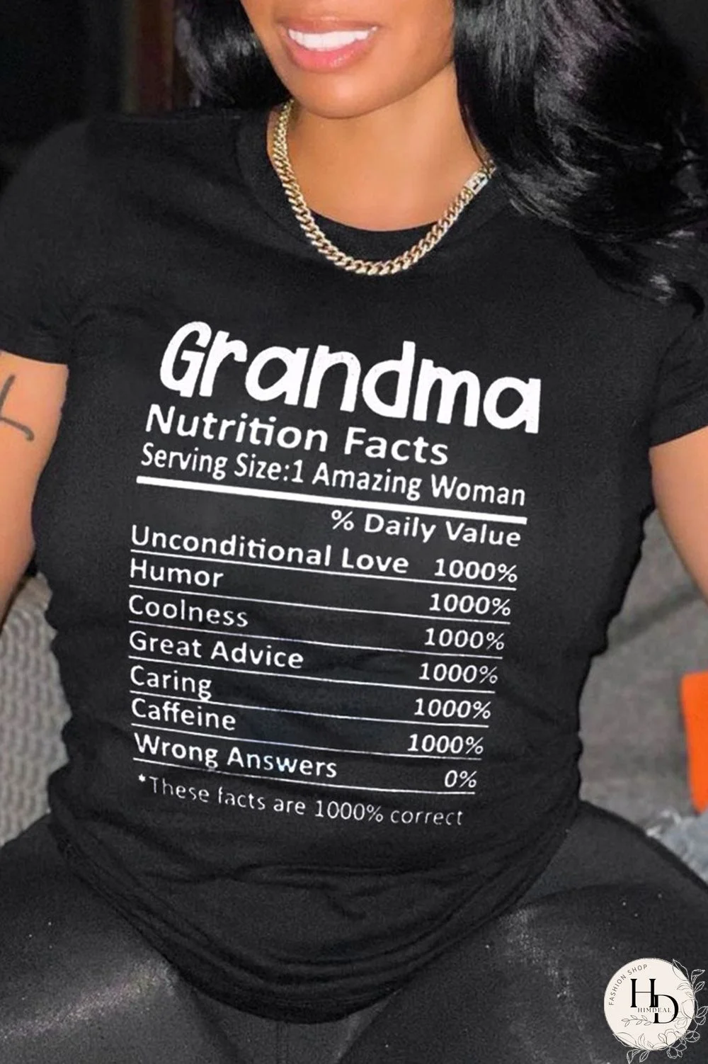 Black Casual Fashion Letter Print Basic O Neck T-Shirts