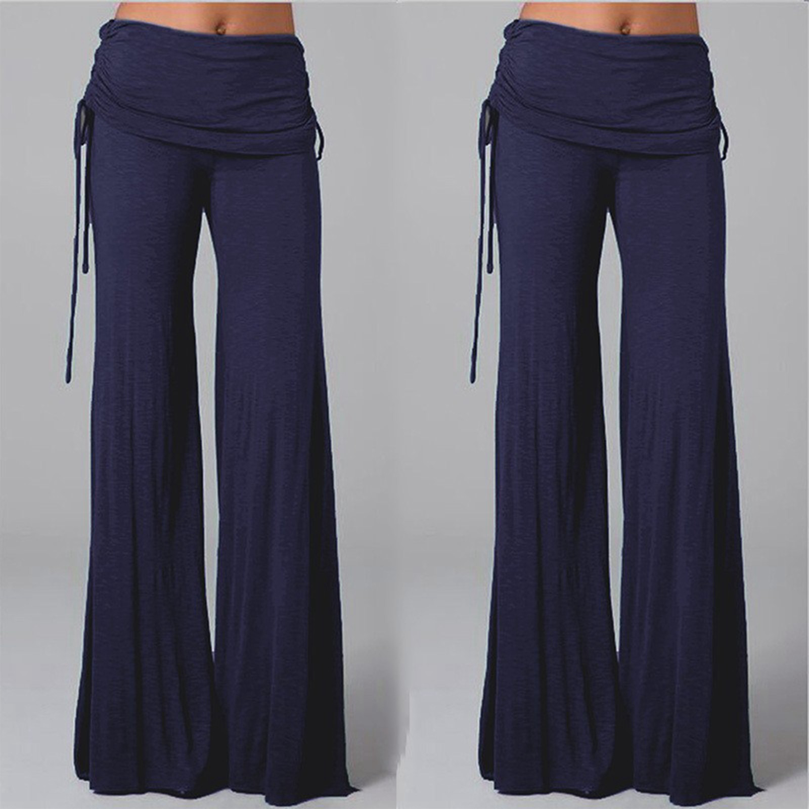 Wlmerlist Women'S Solid Wide Leg Athletic Pants With Belt Mid Rise Versatile Trousers Ladies Lightweight Soft Pants pantalones de mujer