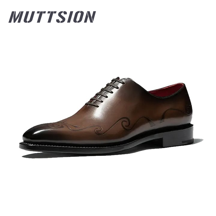 MUTTSION Pure Hand-made Wholecut Oxford Shoes Polishing Color Craft Business Lace-up Leather Dress Shoes MUTTSION.COM MUTTSION