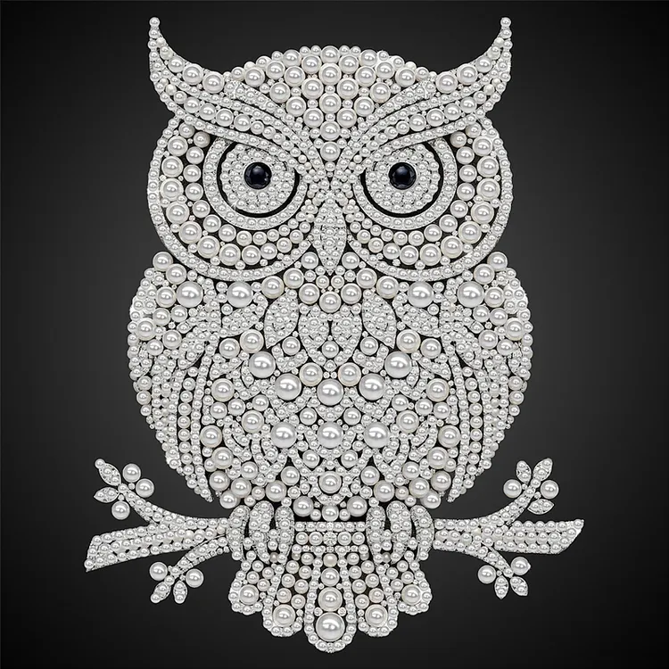 Pearl Diamond Painting Owl Special Shaped Drill Diamond Painting 25*25cm  gbfke