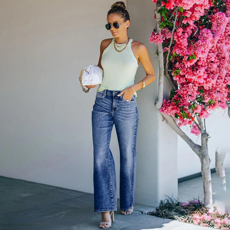 Women's Wide-leg High-stretch Trousers Are Super Hot Jeans