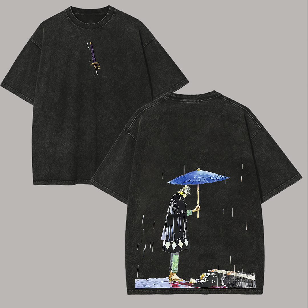 Bleach Ichigo Kurosaki Printed Unisex Washed T-Shirt