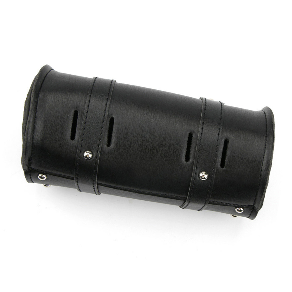 

PU Leather Motorcycle Tool Bag w/ Snap Buckles for Fork Handlebar Sissy Bar, 501 Original