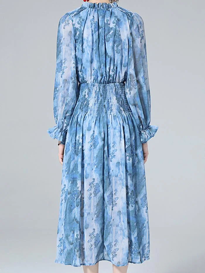 Fashion Printed Hepburn French Dress