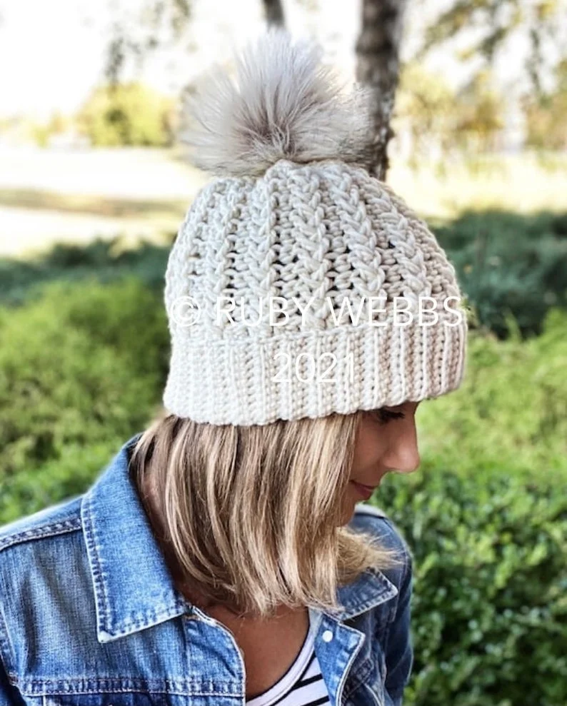 CROCHET PATTERN, The Emery Cluster Stitch Beanie Pattern, Double Brim Beanie, Brimless Beanie, Crochet Hat Pattern, Crochet Pattern