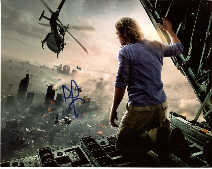 BRAD PITT signed autographed WORLD WAR Z GERRY LANE 8x10 Photo Poster painting