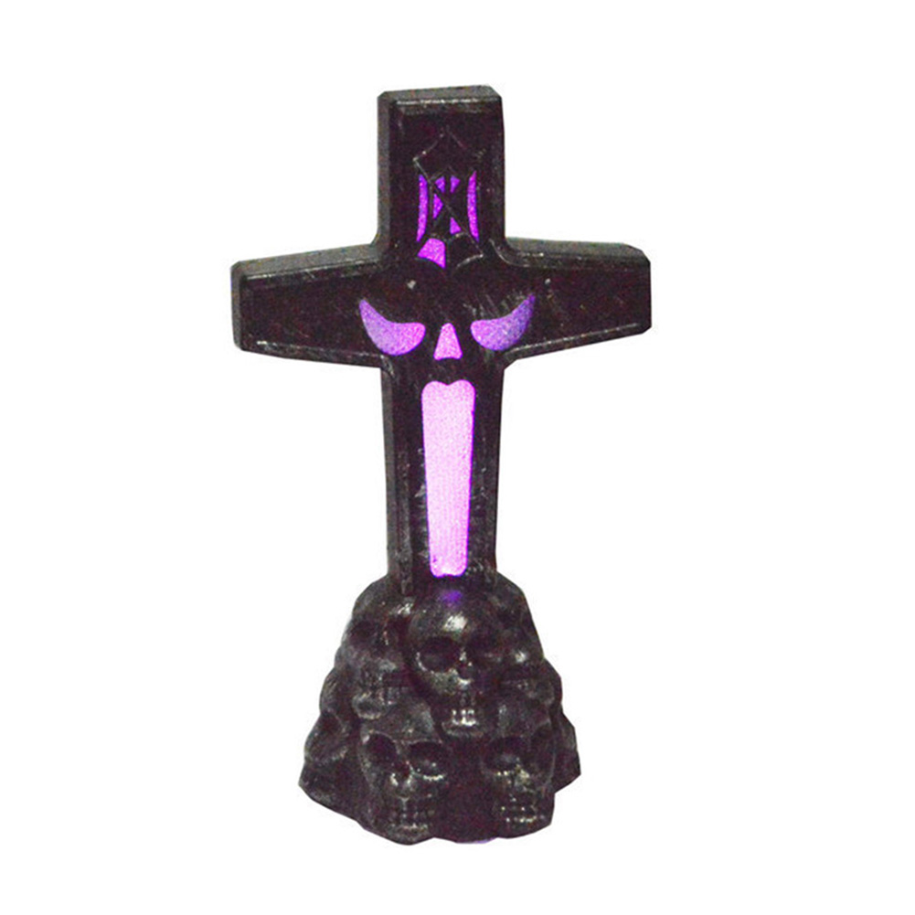 

Halloween Electronic Flash Skull Jesus Cross Bulb-Night Light, Orange, 501 Original