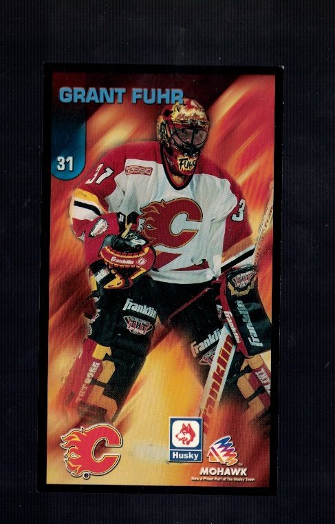 Grant Fuhr Calgary Flames 1999-00 Husky Mohawk Team Issue Photo Poster painting Card