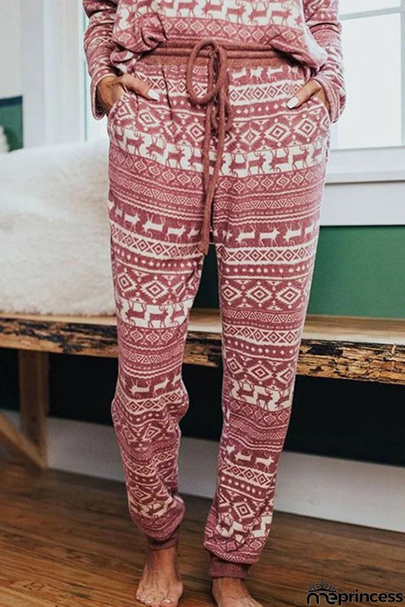 Casual Living Print Printing O Neck Two Pieces