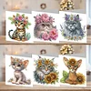 uk.everydayedeals 6Pcs DIY Diamond Painting Greeting Card - Flower Cat