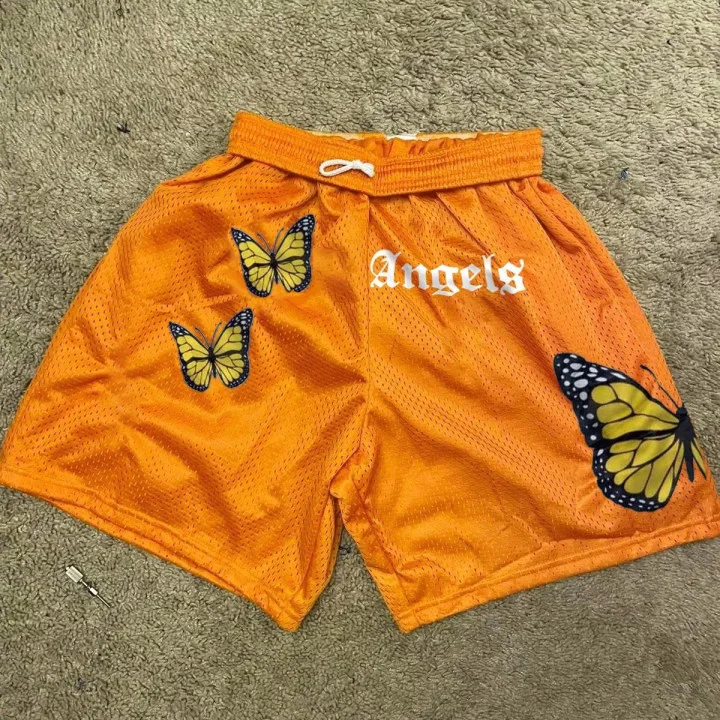 Street style butterfly print sports casual shorts