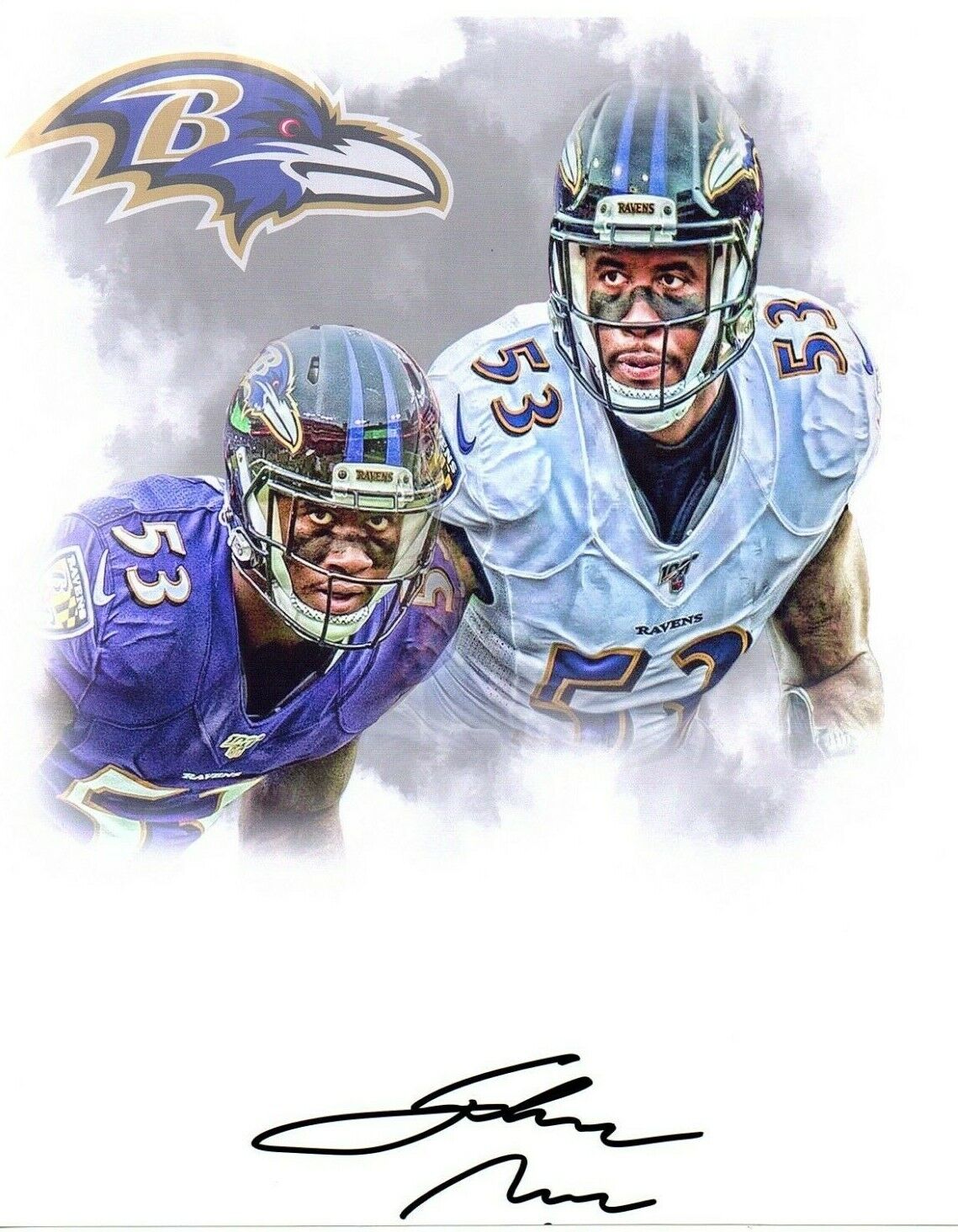 Jihad Ward Autographed signed Baltimore Ravens football 8x10 Photo Poster painting Illinois!