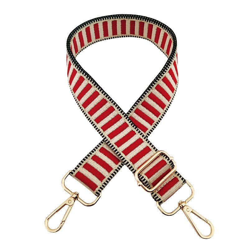 Polyester Cotton Color Block Bag Strap