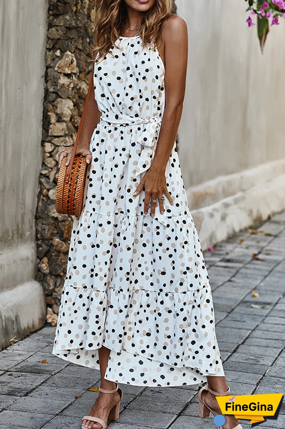 KarliDress Polka Dot Holiday Style Swing Dress P12715