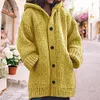 Gioiacombo&trade; Cappotto cardigan con cappuccio maglione di media lunghezza da donna