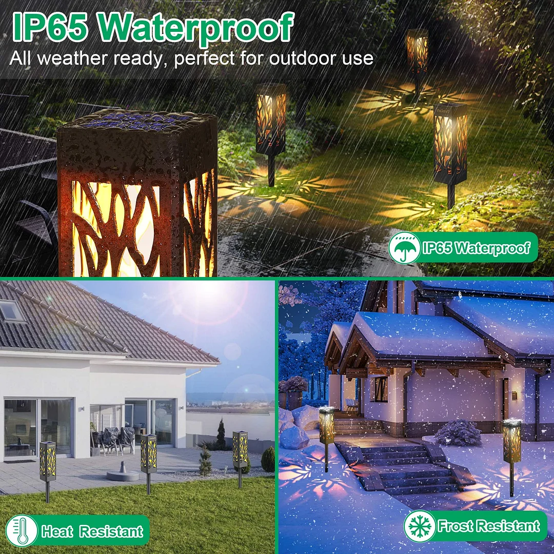 Solar Powered LED Garden Lights, Waterproof Solar Pathway Lights  Outdoor Garden decor For Yard