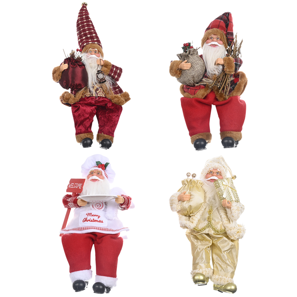 

Christmas Sitting Posture Santa Claus Doll Xmas Tree Ornaments for Desktop, 501 Original