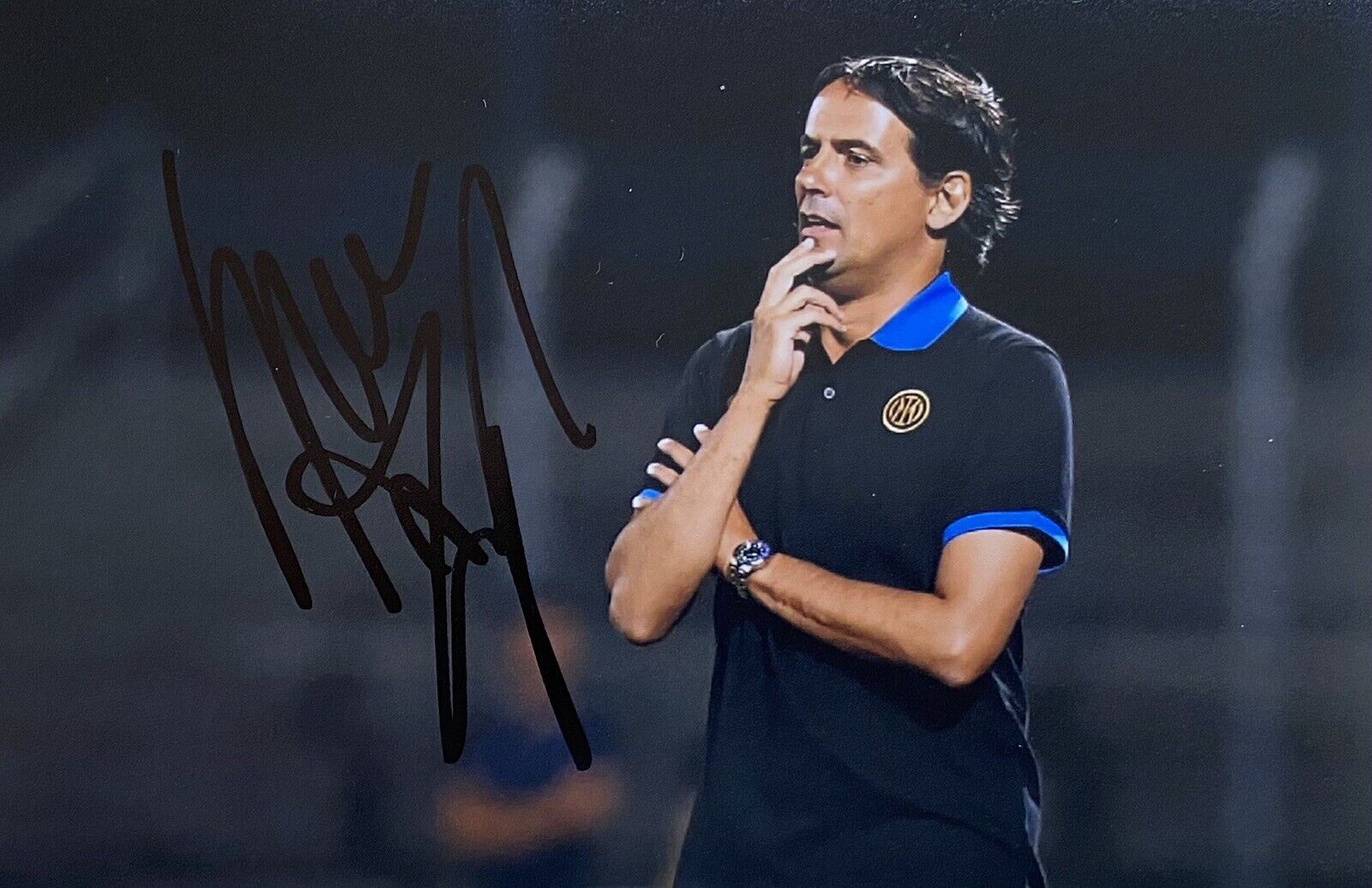 Simone Inzaghi Genuine Hand Signed Inter Milan 6X4 Photo Poster painting 2