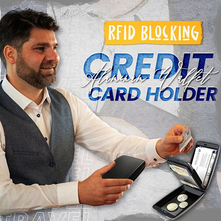 🔥Black Friday Promotion 50 % Off 🔥RFID Blocking Aluminum Wallet Credit Cards Holder