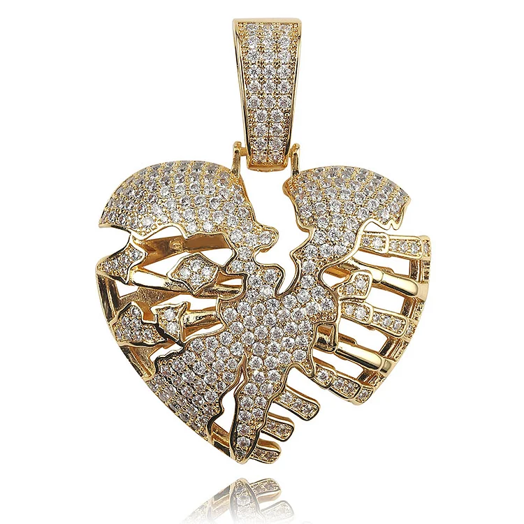 Iced Out Heart Pendant-VESSFUL