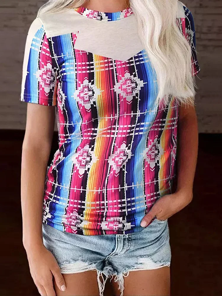 Totem Patchwork Print Short Sleeve T-Shirt