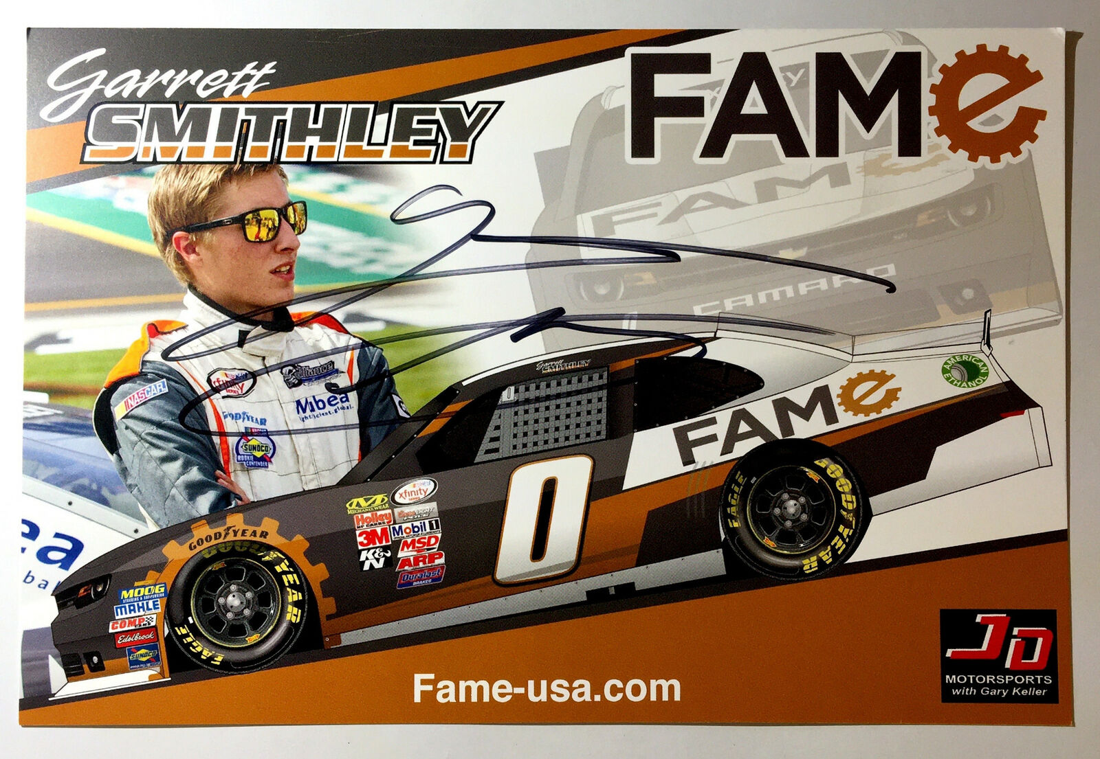 Garrett Smithley Signed 6 x 9 Photo Poster painting Promo Hero Card Postcard NASCAR  Ship