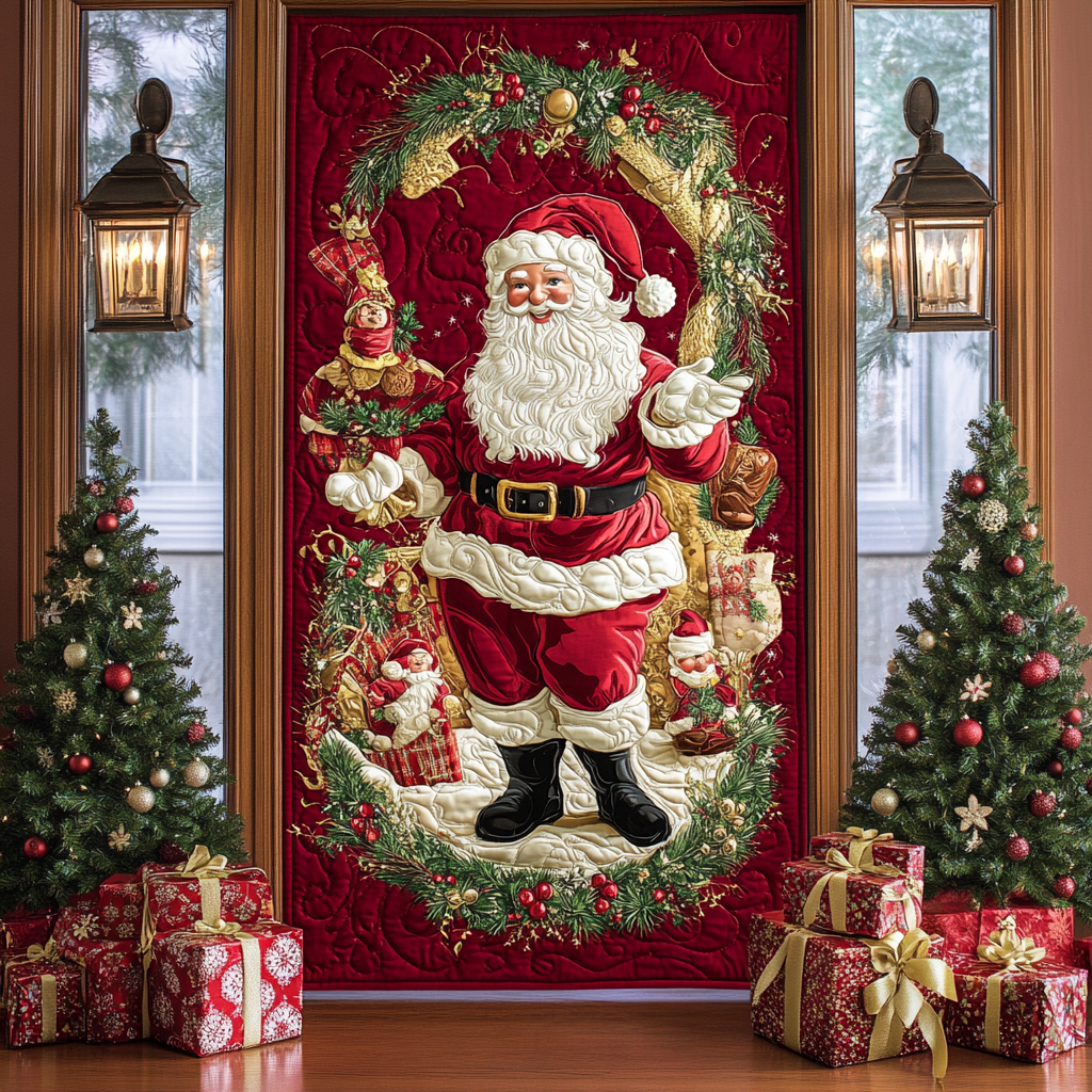 Santa Cheer Quilted Door Cover NCU0DK10949