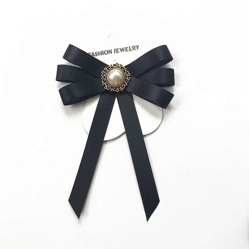 Hand-made Bow Tie Ladies Unisex Banking Stewardess Student Performs Career Korean White Shirt Black Bowtie Classic Trendy Gifts