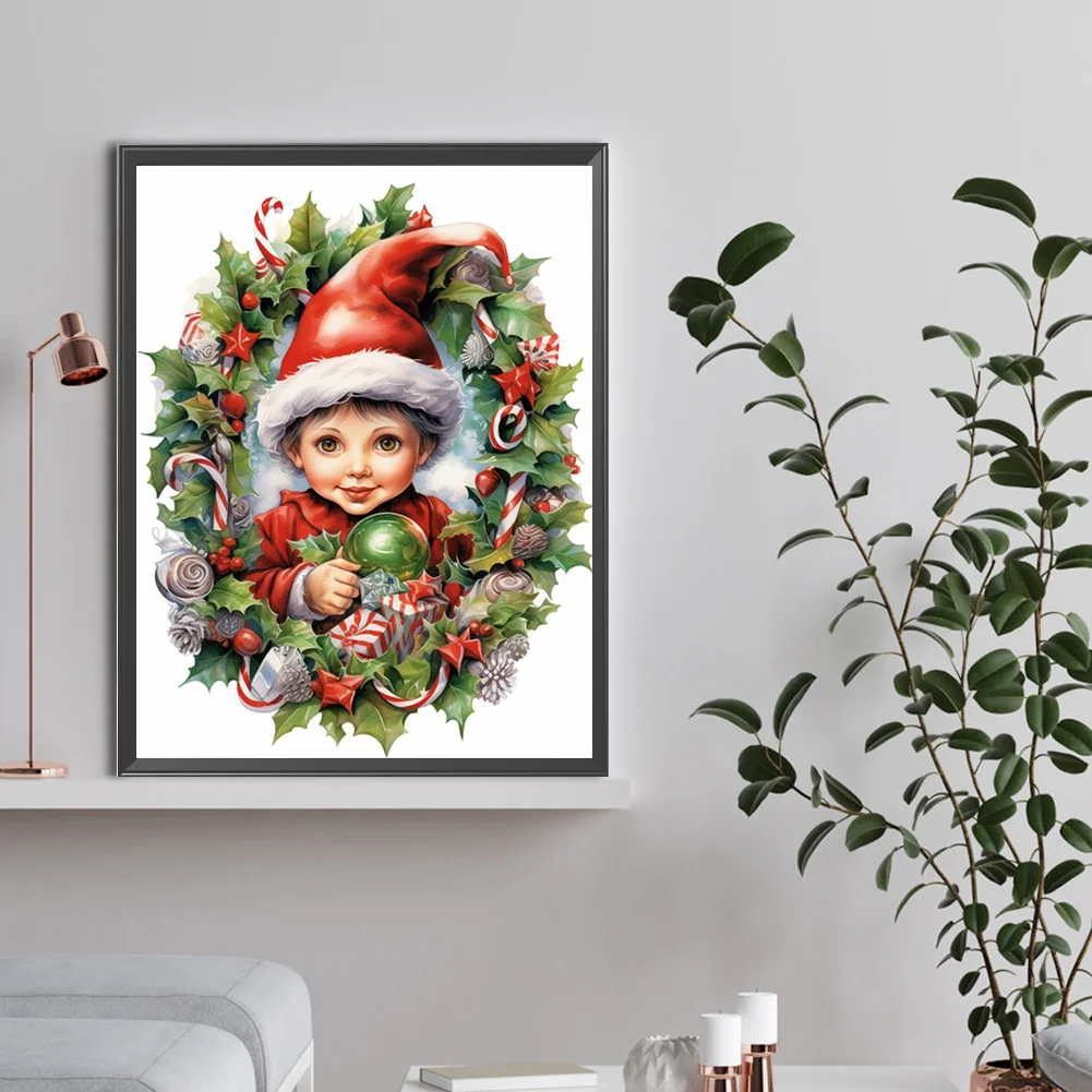Diamond Painting - Full Round Drill - Xmas Child(Canvas|30*40cm)