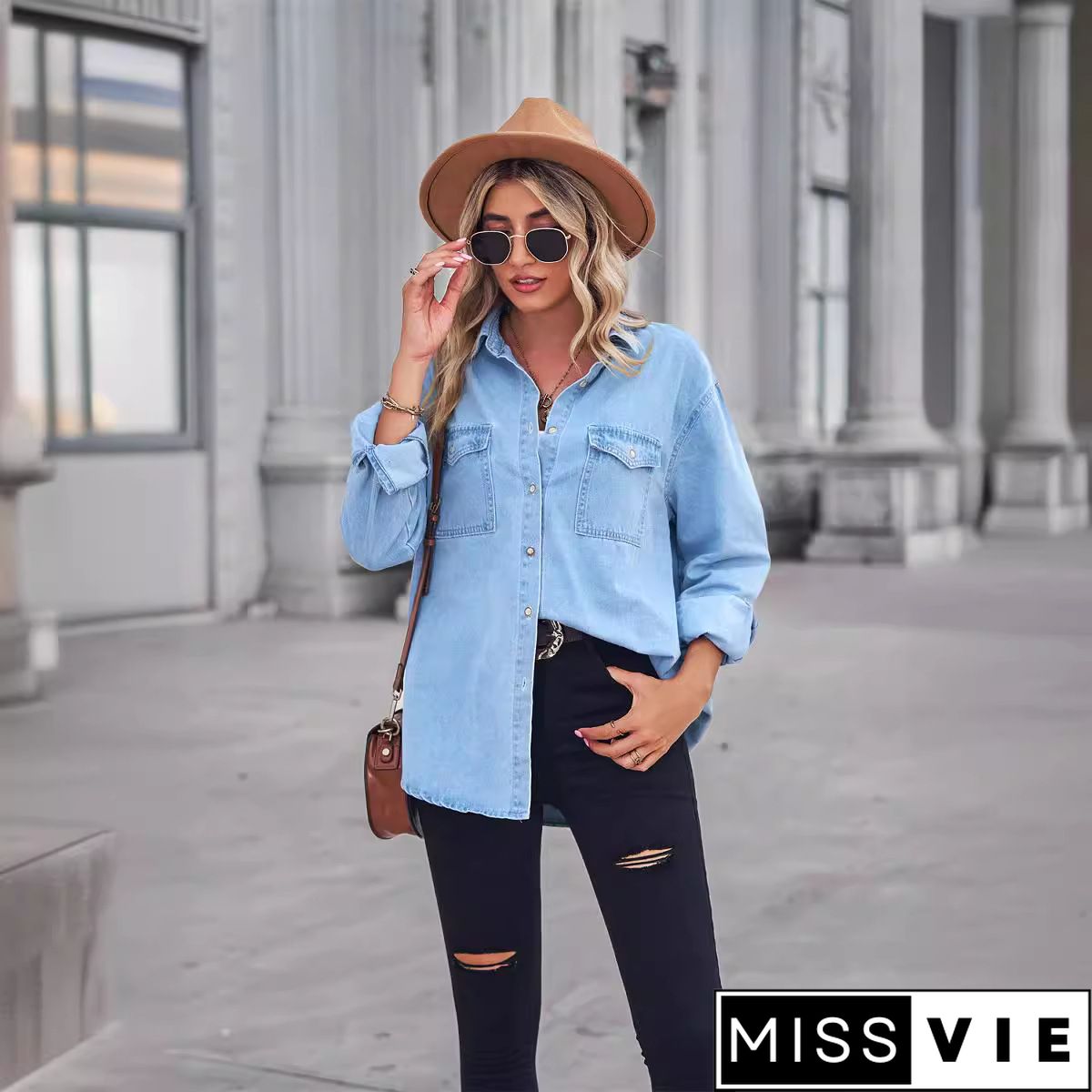 Retro Western Denim Shirt