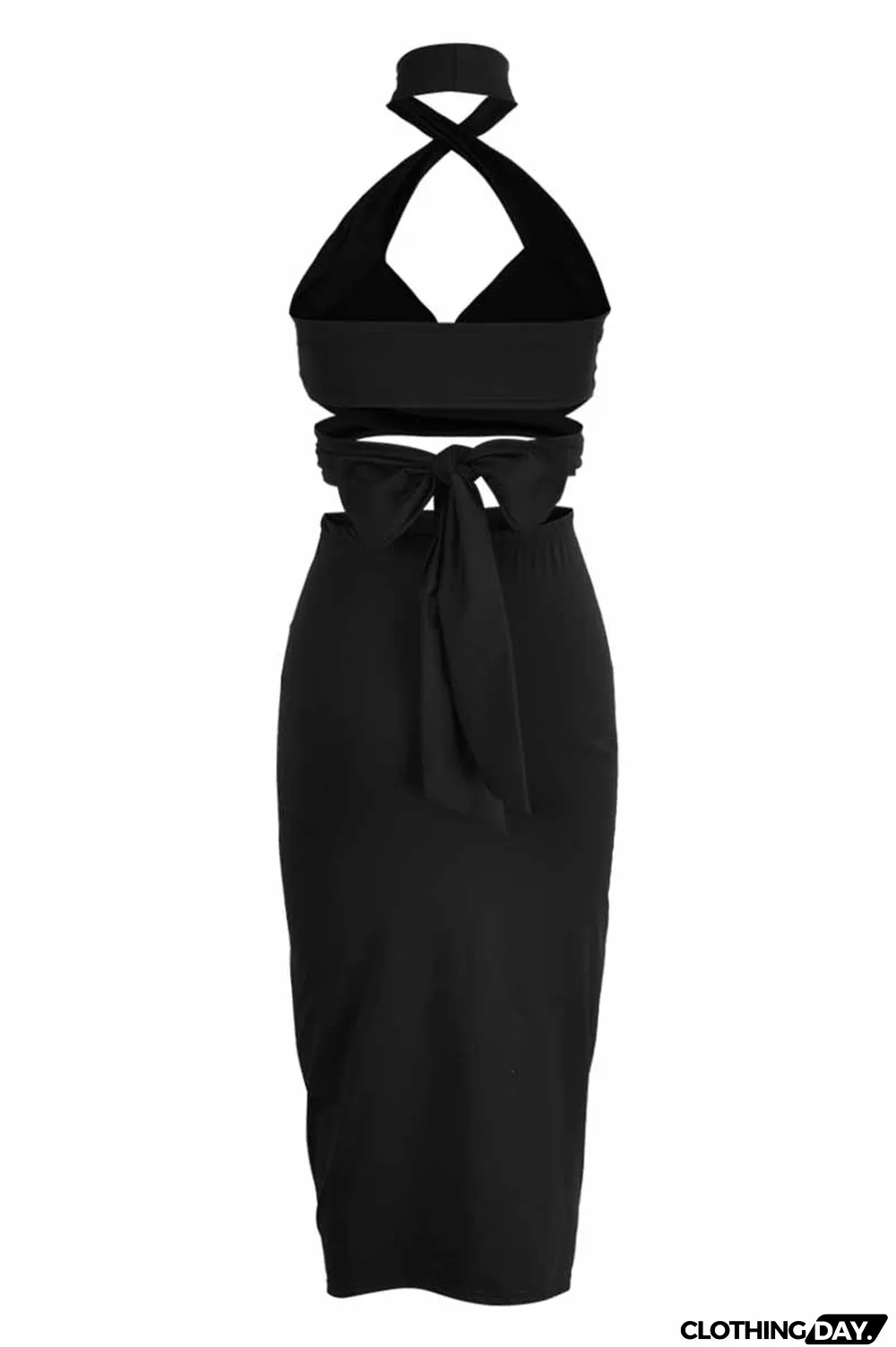 Green Fashion Street Print Patchwork Halter Sleeveless Two Pieces