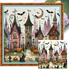 Halloween Hut - 11CT Stamped Cross Stitch - 50*50cm - Halloween