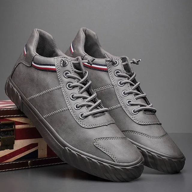 Men's PU Leather Business Casual Shoes for Man Outdoor Breathable Sneakers Male Fashion Loafers Walking Footwear Tenis Feminino