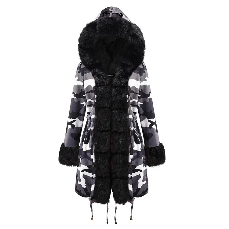 Women Fur Collar Jacket Winter Coat